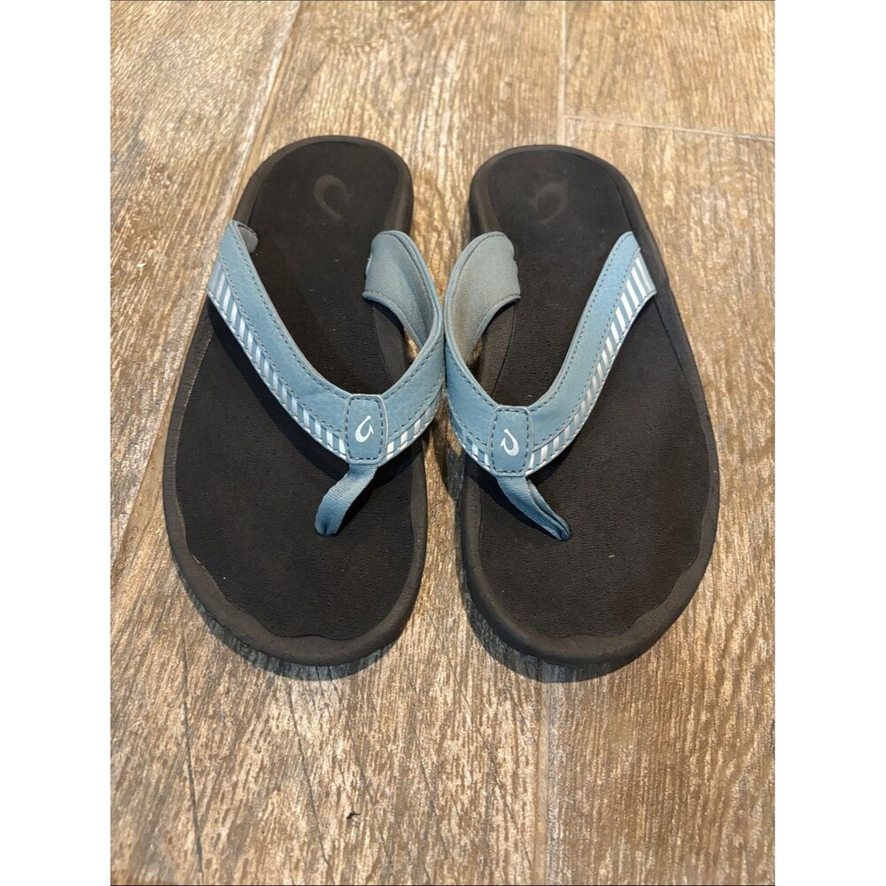 OluKai Kids Ohana Koa Girls Flip Flops size 4/5 youth